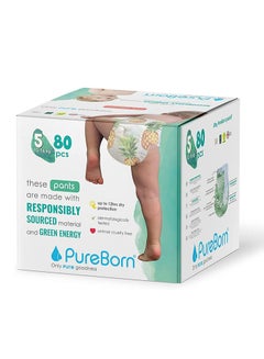 Buy Pure Born Baby Dry Pull Up Diapers. Size -5 80 Pieces in UAE