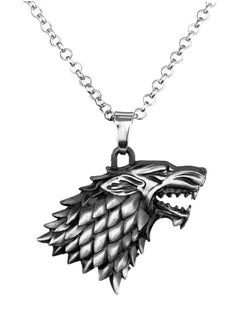 اشتري Game Of Thrones For Stark House Silver Alloy Wolf Head Pendant Necklace في السعودية