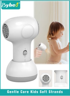 Buy Kids Cordless Hair Dryer, Portable Mini Hair Dryer for Toddlers, Low Noise Baby Hair Dryer for Diaper Rash Prevention, Gentle Heat for Children's Skin, 500 Watt, Wireless Charging, Lightweight, White in UAE