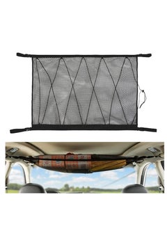 Buy Car Ceiling Cargo Net Pocket for SUV, 35.5"x25.5" Car Roof Storage Organizer, Long Trip Camping Storage Bag Tent Putting Quilt Children's Toy Towel Sundries Interior Accessories in Saudi Arabia