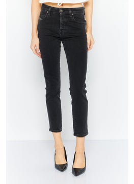 Buy Women Slim Fit Washed Stretchable Denim Jeans, Black in UAE