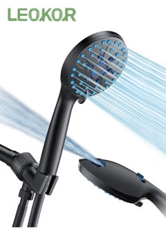 اشتري High Pressure 8 mode Handheld Shower Head with Anticlog Nozzles and 1.5M Stainless Steel Hose, Built-in Power Wash to Clean في السعودية