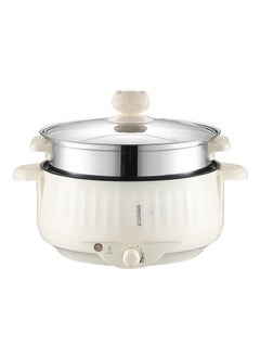 Buy Multi-Function Electric Hot Pot Non-Stick Dorm Cooker Khaki color box (without steamer) no gift in UAE