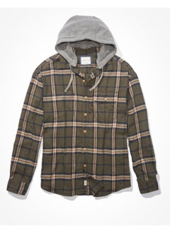 اشتري AE Super Soft Hooded Flannel Shirt في الامارات