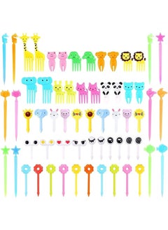 Buy 62 Pieces Food Picks For Kids | Animal Food Stick For Kids| Reusable Cartoon Fruit Fork | Fork For Kids | Food Sticks For Kids Dessert Party Bento Lunch Décor | Kids Food Picks For Lunch Box in UAE