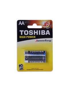 Buy Toshiba High Power Alkaline 1.5V 2-Piece Battery Aa - Navy Blue in UAE