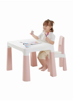 Buy Toddler Kids Table And Two Chair Set, Creative Drawing And Learning Table And Chair With Concealed Drawer in Saudi Arabia