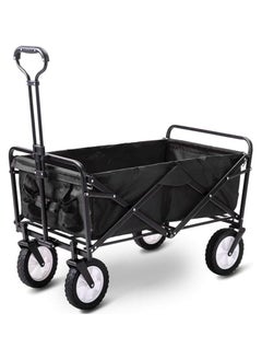 اشتري TAMTEK Folding Camping Cart Garden Wagon 4 Wheeled Collapsible Trolley, Portable Garden Cart & Beach Cart - 150KG Capacity في الامارات