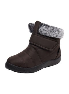 Buy Women's Warm Plush And Thick Waterproof Cotton Boots Brown in UAE