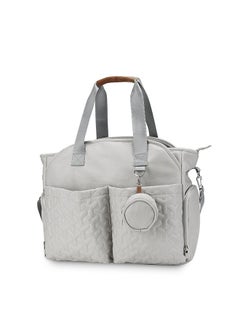 Buy Multifunctional Signature Diaper Bag With Changing Mat Mother Baby Waterproof Bag - Grey in UAE