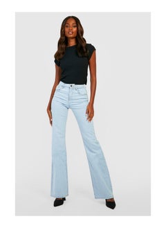 Buy High Waisted Straight Fit Ankle Grazer Jeans in Saudi Arabia