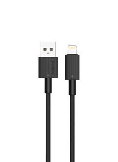 Buy USB-A to Lightning Durable Charging Cable 1.2m / Data Transfer & Fast Charging / Tangle Free / PVC Cable - Black in UAE