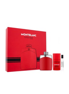 Buy Mont Blanc Legend Red Men Set Edp 100Ml + 7.5Ml + 75G Deostick in UAE