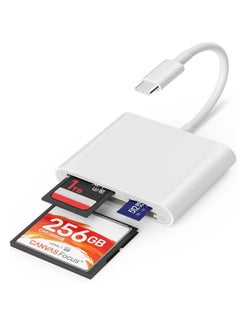 Buy 3 In 1 USB-C SD/TF/CF Card Reader, Multifunction Card Adapter, Type C Memory Card Reader with Compact Flash/CF/SD/MicroSD Slots Compatible with iPhone 15/MacBook/iPad/Computer and Mobile Phone in UAE