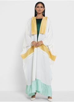 Buy Color Block Detail Abaya With Sheila in Saudi Arabia