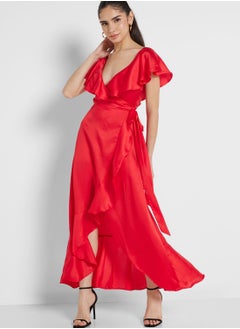 Buy Ruffle Wrap Dress in UAE