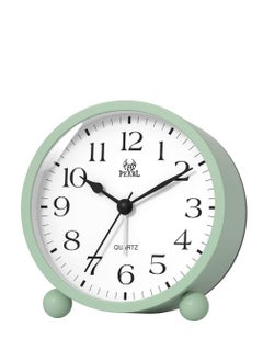 Buy Ultra Quiet Tickless Analog Alarm Clock Green in Saudi Arabia