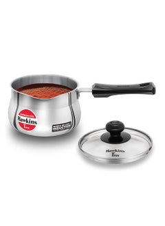 Buy Hawkins 1.5 Litre Tpan Stainless Steel Tea Pan with Glass Lid Induction Silver SST15G in UAE