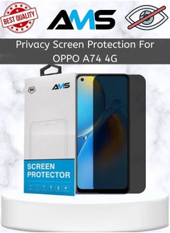 Buy Tempered glass screen protector for privacy and protection for OPPO A74 4G in Saudi Arabia