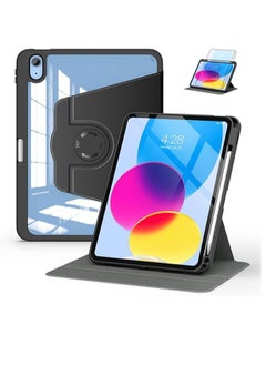 Buy Case for iPad 5/4 (2022) / iPad Air (2020) 10.9 inch - [Built-in Pencil Holder] Tri-Fold Stand Shockproof Cover with Auto Sleep/Wake Transparent Back Cover in Saudi Arabia