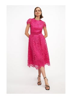 اشتري Lace Cap Sleeve Full Skirted Midi Dress في السعودية