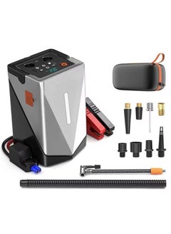 Buy Jump Starter 2024 3-in-1 Car Jump Starter with Air Compressor, Tire Inflator, Blower & Power Bank | 12000mAh Portable Battery Boost, LCD Display, LED & SOS Light, 150PSI Max Pressure, Type-C Fast Charging in UAE