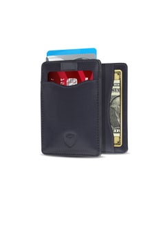 Buy Slim Cardholder for Men Women Wallet with RFID Protection Minimalist Blue in Saudi Arabia
