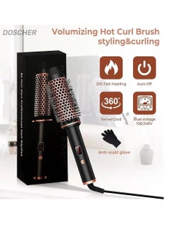 Buy Thermal Brush Heated 32mm Curling Brush Hair Straightening Comb Hair Curling Iron Ceramic Ionic  Volumizing Comb Dual Voltage with LCD Display 10 Temperature Settings Travel Friendly in Saudi Arabia