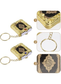 Buy Mini Ark Quran Book Keychain, Real Paper Can Read Arabic The Koran Key Random Sale Of Red And Blue 4x4.5cm in UAE