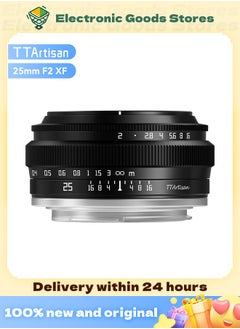 اشتري عدسة كاميرا TTArtisan 25mm F2 واسعة الزاوية APS-C ذات فتحة عدسة كاميرا ثابتة يدوية كبيرة متوافق مع كاميرات فوجي X-Mount X-A2 X-A2 X-A2 X-A2 X-A3 X-A5 X-A5 X-A7 X-H1 X-H1 XT1 X-T2 X-T2 X-T3 X-T20 X-T20 X-T30 X-T100 X-T200 X-PRO1 في السعودية