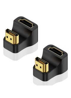 Buy 8K HDMI 180 Degree Adapter, U Shaped HDMI Adapter, Down Angle HDMI 2.1 Male to Female Adapter 48Gbps HDMI Extender Adapter with LED Indicator for HDTV, PS5, Laptop, 2pack in Saudi Arabia