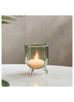 Buy Blenko Sprayed Glass Tealight Holder with Mini Legs 7.4 x 8.8 x 7.4 cm in Saudi Arabia