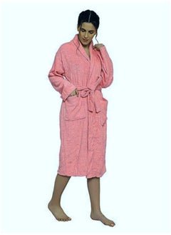 Buy Pink Colour Ultra Absorbent Terryd  Bathrobe XXXXL Size in UAE