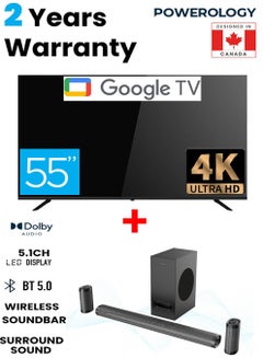 Buy 55inch 4K Smart TV With bar5.1 Surround Soundbar in UAE