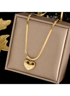 Buy Love Pendant Necklace For Women Beautiful Design Gold 24K in UAE