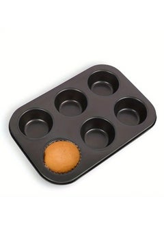 Buy 1PC 6-cup Carbon Steel Baking Mold Cake Muffin Baking Tray in UAE