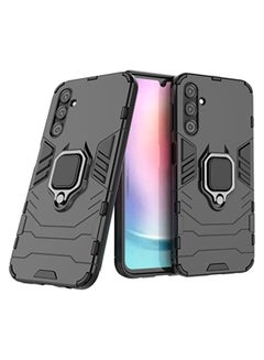 Buy Samsung Galaxy A24 Mobile Case Cover with Hybrid Heavy Duty Protection Shockproof Defender Kickstand Armor Back Cover with Anti-Fingerprint Anti-Scratch Protector Black in Saudi Arabia