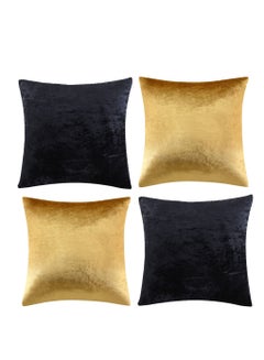 Buy Set of 4 Square Velvet Cushion Covers Throw Pillow Cover Protector Cushion Covers Pillowcase Home Decor Decorations for Sofa Couch Bed Chair Car in UAE