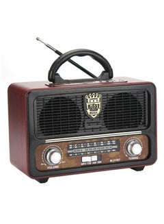 Buy M-111BT Portable Antique Radio Nostalgic Wooden Retro FM Radio With AM | FM | SW Band Frequency, USB | SD | TF Card Slot, AUX and Bluetooth Remote Modern Feature Vintage Radio in UAE