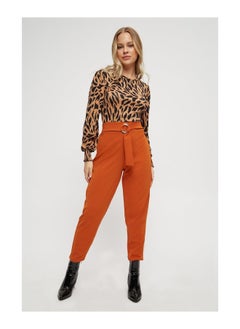 Buy Petite Buckle Detail Straight Leg Trousers in UAE