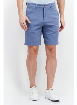 Buy Men Plain Basic Short, Stone Blue in UAE