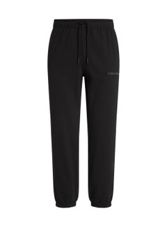 Buy Men's Relaxed Terry Joggers/ Sweatpants, Cotton, Black in UAE