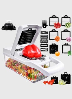 Buy 22-Piece Kitchen Multifunctional Vegetable and Fruit Cutter Set, Dicing, Shredding and Slicing 23.5*10*10.5CM in UAE