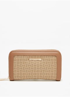 Buy Women Monogram Print Zip Around Wallet in UAE