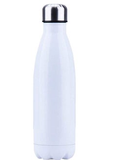 اشتري Vacuum Insulated Stainless Steel Water Bottle Sport Water Bottle Leak-Proof Double Wall Cola Shape Bottle Keep Drinks Hot & Cold - 500 ml  White في الامارات