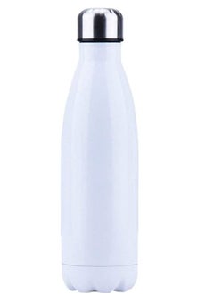 Buy Vacuum Insulated Stainless Steel Water Bottle Sport Water Bottle Leak-Proof Double Wall Cola Shape Bottle Keep Drinks Hot & Cold - 500 ml  White in UAE