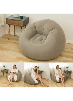 Buy Beanless Bag Inflatable Chair Air Sofa Outdoor Inflatable Lazy Sofa Chair Inflatable Lazy Sofa Washable Living Room Lounger Bedroom Bean Bag Chair Ultra Soft in Saudi Arabia