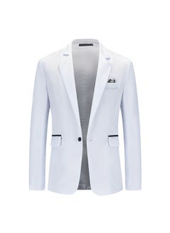 Buy New Mens Loose Business Suit Casual Fashion BlazerWhite White in Saudi Arabia