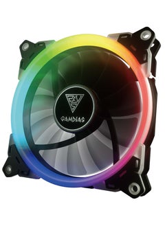 اشتري Aeolus M1 1401 RGB Case Fan 140 MM - متوافق مع جميع أنظمة الكمبيوتر - نظام مضاد للاهتزاز - حامل البندقية - 30 تأثير إضاءة بما في ذلك الضوء الأبيض ، Neon-Flex RGB ، متعدد الألوان ، وإيقاف LED في مصر