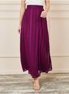 اشتري Dobby Lace Texture High Rise Maxi Skirt في السعودية